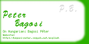 peter bagosi business card